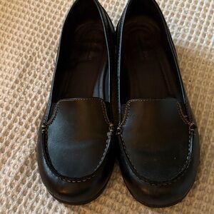 comfort plus by Predictions Black Slip-On Leather Loafers-10 Wide